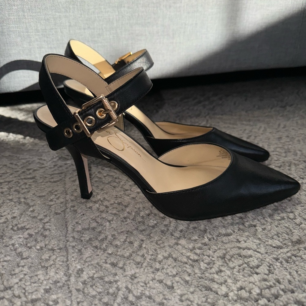 Jessica Simpson Black and Gold Shoes